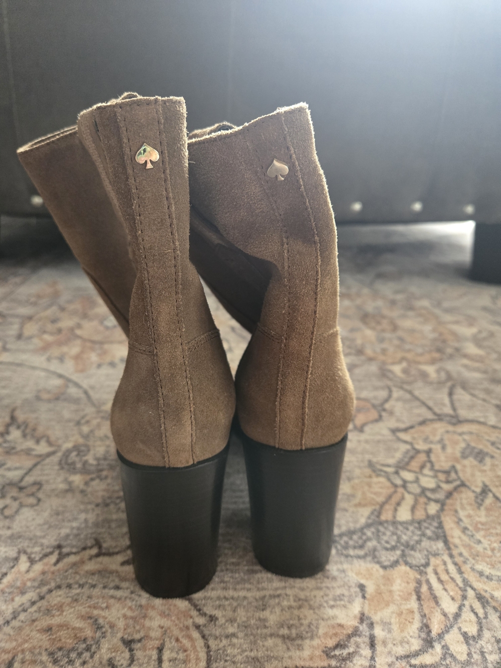 kate spade Brown Suede Block Heel Ankle Boots